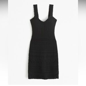 Abercrombie & Fitch Black Crochet Mini Dress